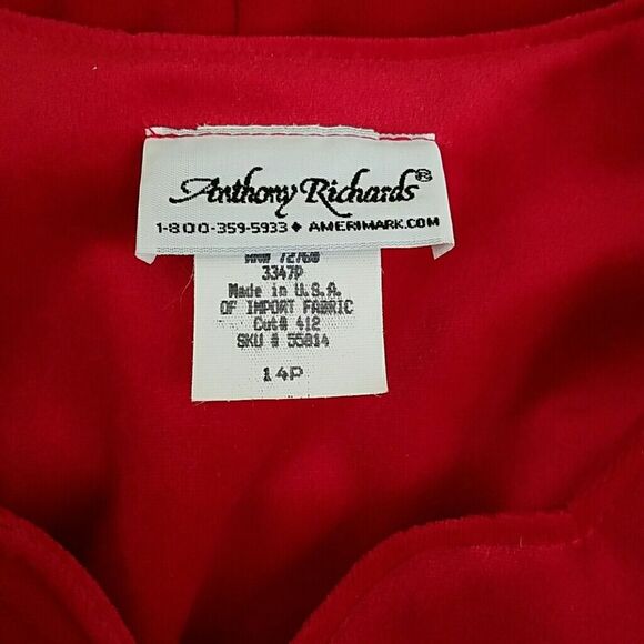 Vintage Anthony Richards Red Velvet Christmas dress size 14 - Picture 9 of 14